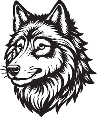 Wolf head silhouette vector image