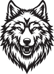 Wolf head silhouette vector image