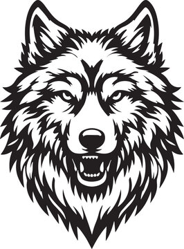 Wolf head silhouette vector image