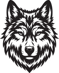 Wolf head silhouette vector image