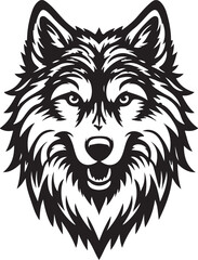 Wolf head silhouette vector image