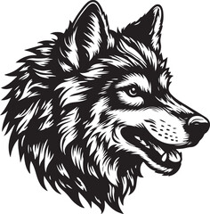 Wolf head silhouette vector image