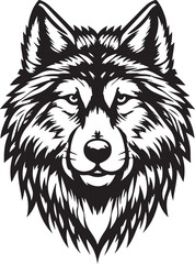 Wolf head silhouette vector image