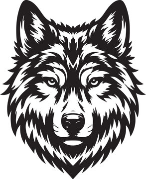 Wolf head silhouette vector image