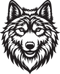 Wolf head silhouette vector image