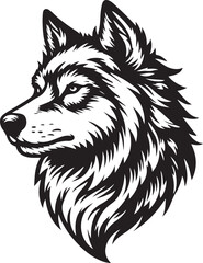 Wolf head silhouette vector image