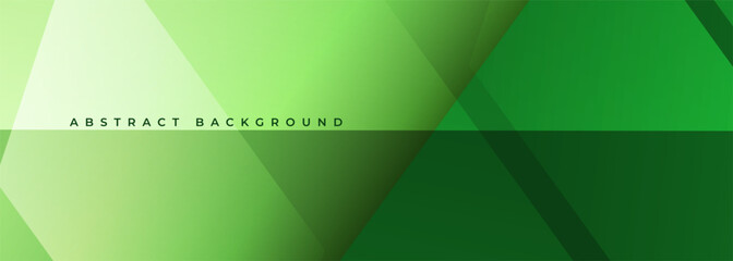Green modern abstract wide background with geometric shapes. Green abstract banner. Vector illustration