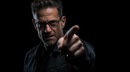 Obraz premium Angry man pointing finger