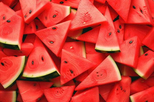 Fresh watermelon slices background