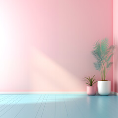 minimalistic modern interior in pastel colors - 728772774