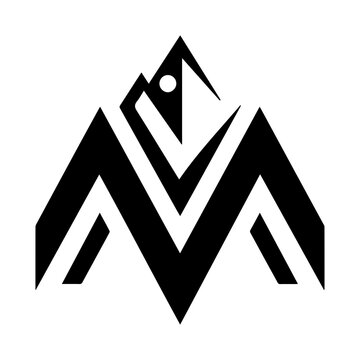 Letter m mountain logo illustration 