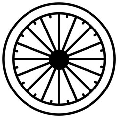 Dharma Wheel glyph and line vector illustration