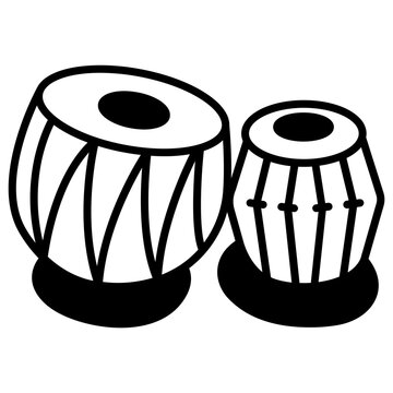 Tabla glyph and line vector illustration