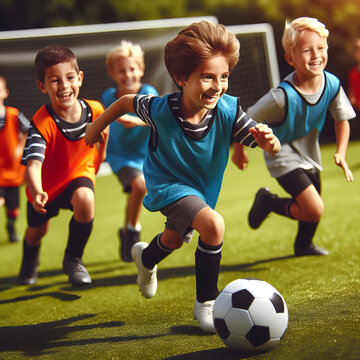 Kids playing football