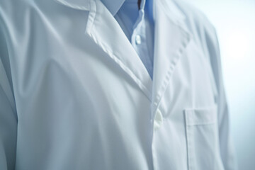 Close up lab coat doctor coat pharmacy medical white coat. - obrazy, fototapety, plakaty
