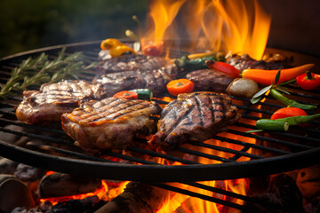 Flame-Kissed Goodness Grilled Meat and Veggies