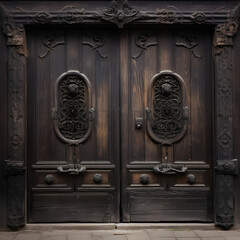 Vintage Dark Wooden Door