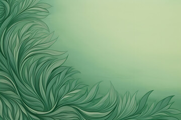 Fototapeta na wymiar Greenery Sketch Pencil Floral Design