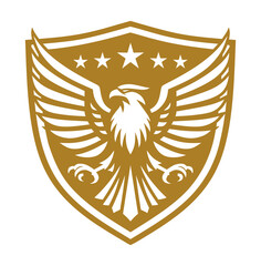 eagle logo on shield - gold - artwork 4