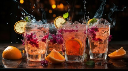 a mesmerizing cocktail, artfully blended and presented in a vibrant kaleidoscope of colors, capturing the essence of celebration and delight. Ai Generated