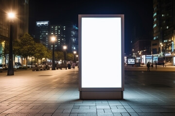 blank billboard at night copyspace