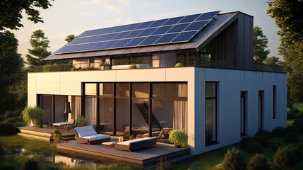 solar panels on a roof