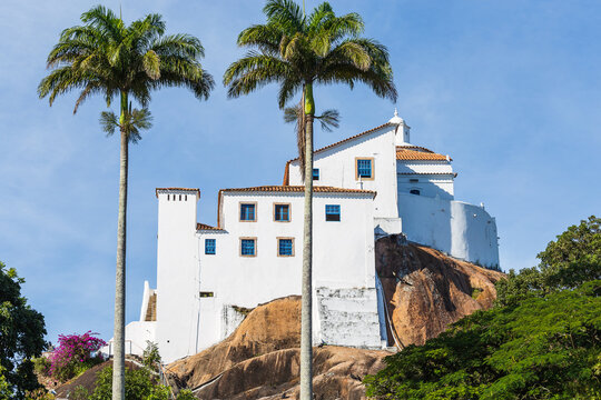 Penha Convent during a beautiful sunny day. One of the oldest religious sanctuaries in Brazil, located in the municipality of Vila Velha, state of Esp&iacute;rito Santo.