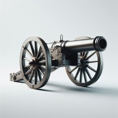 old cannon isolated on white
