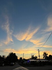 evening sunset in the city