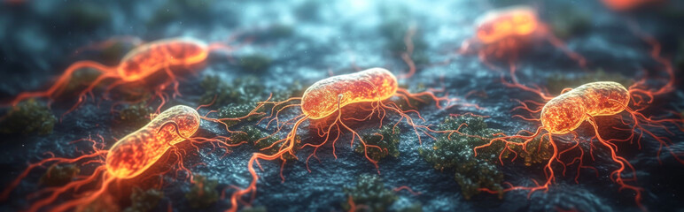Helicobacter pylori bacterium - obrazy, fototapety, plakaty