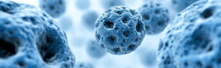 3D illustration of Flu virus cells - H1N1 - obrazy, fototapety, plakaty
