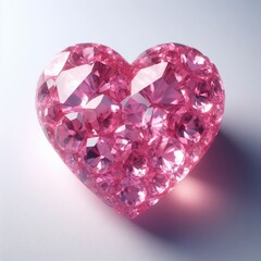 crystal heart with diamonds
