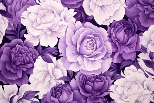 lilac and white peonies, postcard