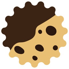 Chocolate chip cookies coated with chocolate. Vector illustration.	