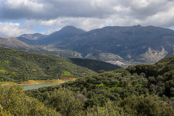 Mountainous landscape in rural Crete