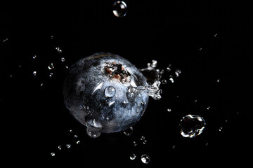 Water Drop On Blueberry