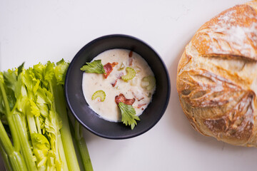 Clam Chowder with Sourdough Bread Bowl