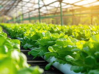 Hydroponics vegetable farm, Farmer harvest hydroponics vegetable in farms morning