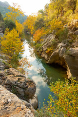 Yazili Canyon ( Yazili Kanyon )  is in the Sutculer, Isparta,with its lakes and the picturesque views of the area, and also the rich variety of flora and fauna.