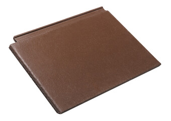 Colored Concrete Roof Tiles Isolated on White Background.
