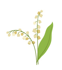 Spring flowers concept. Bloom and blossom white plants. Wild life and flora, botany. Aesthetics and elegance. Booklet and leaflet. Cartoon flat vector illustration isolated on white background