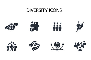 Diversity icon. vector.Editable stroke.linear style sign for use web design,logo.Symbol illustration.