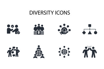Diversity icon. vector.Editable stroke.linear style sign for use web design,logo.Symbol illustration. - obrazy, fototapety, plakaty