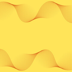 Abstract background with waves. Vector banner with lines. Background for music album, poster, card, advertisement. Element for design isolated on yellow. Orange and yellow gradient