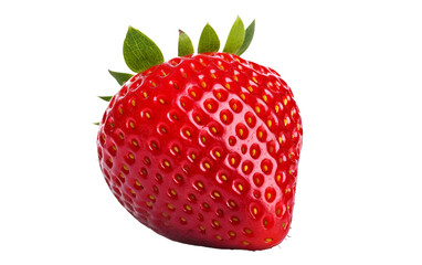 Fresh Sweet Strawberry Isolated on Transparent Background PNG.