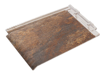 Colored Concrete Roof Tiles Isolated on White Background.