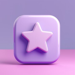 Fototapeta premium minimalist 3D review icon with purple color