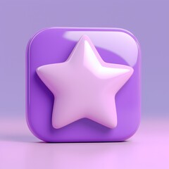 minimalist 3D review icon with purple color