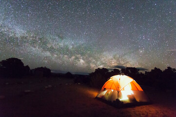 Tent under the Milky Way