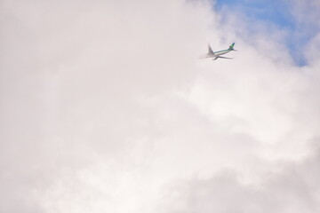 Aeroplane in flight over Bray Head, Bray, County Wicklow, Ireland
